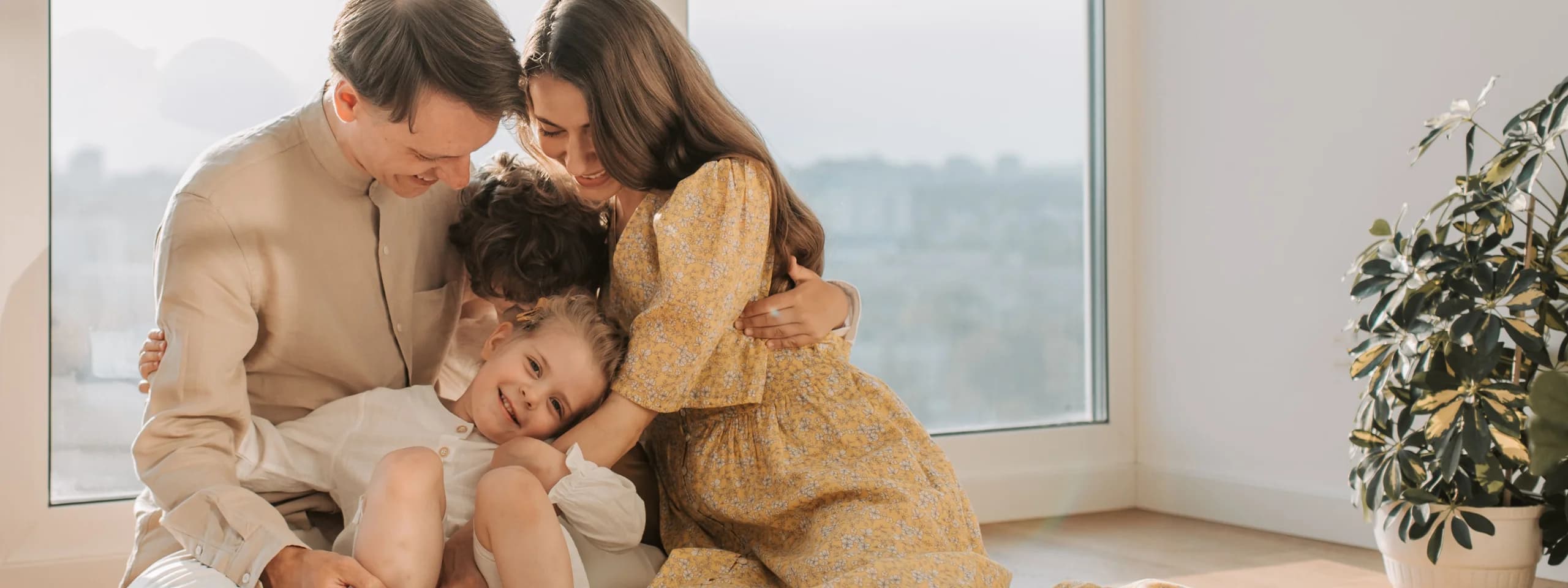 A family together at home