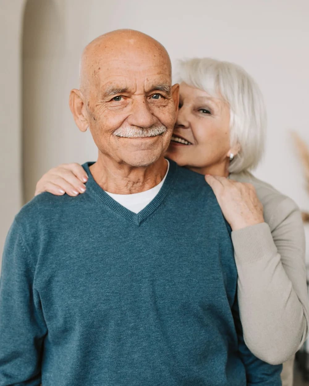 An older couple at home together
