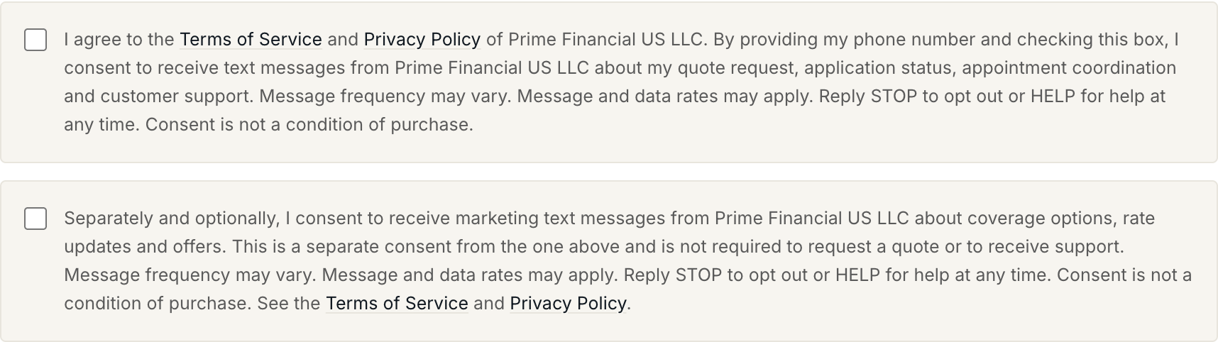 As the page loads — both boxes unchecked